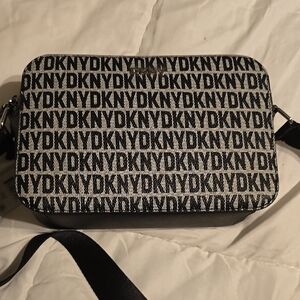 DKNY Black and White Patterned Crossbody Bag